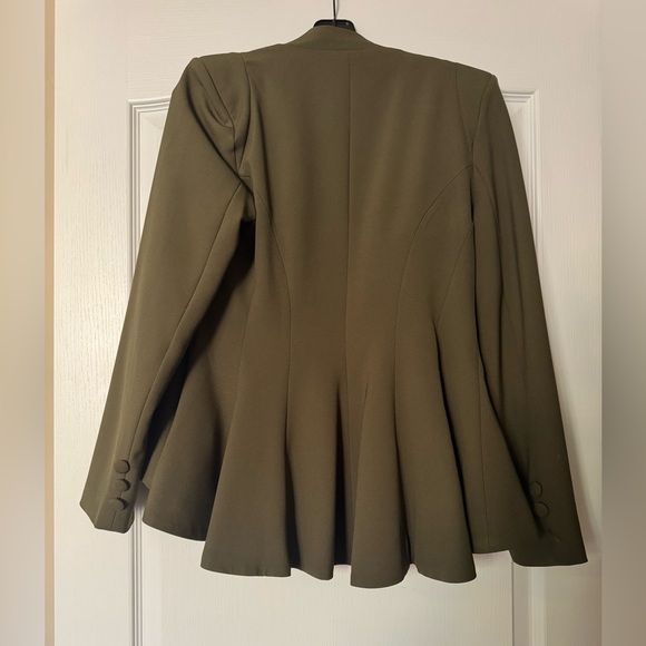 LookBook Store | Olive Green Asymmetrical Blazer - Picture 7 of 11